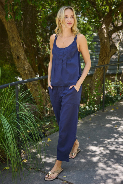 Wearables Shawnie Linen Billowy Pintuck Tank