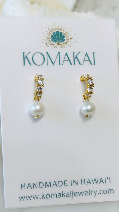 Shimmer half hoop earrings