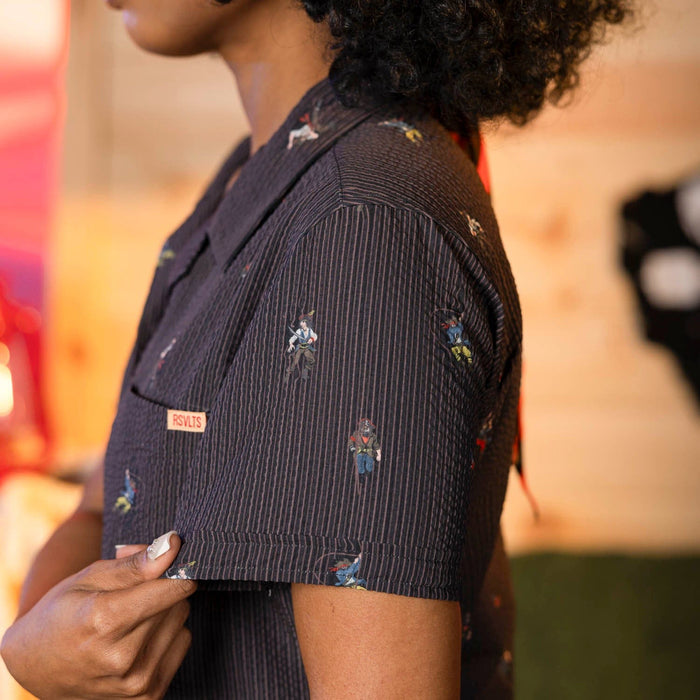 RSVLTS RSVLTS Women's Short Sleeve Shirt Shiver Me Timbers – Women's Stretch Seersucker Short Sleeve Shirt Shiver Me Timbers – Women's Stretch Seersucker Short Sleeve Shirt