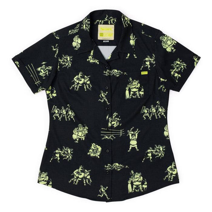 RSVLTS XS Shrek Women's Short Sleeve Shirt Shrek "Ogre Fight" Women's – KUNUFLEX Short Sleeve Shirt