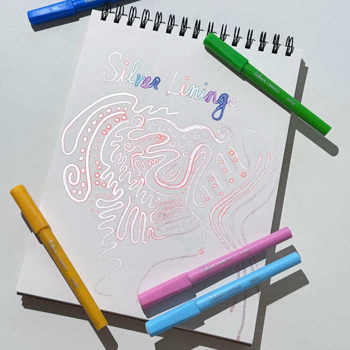 Silver Linings Outline Markers - Set of 6