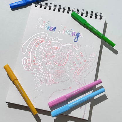 Silver Linings Outline Markers - Set of 6