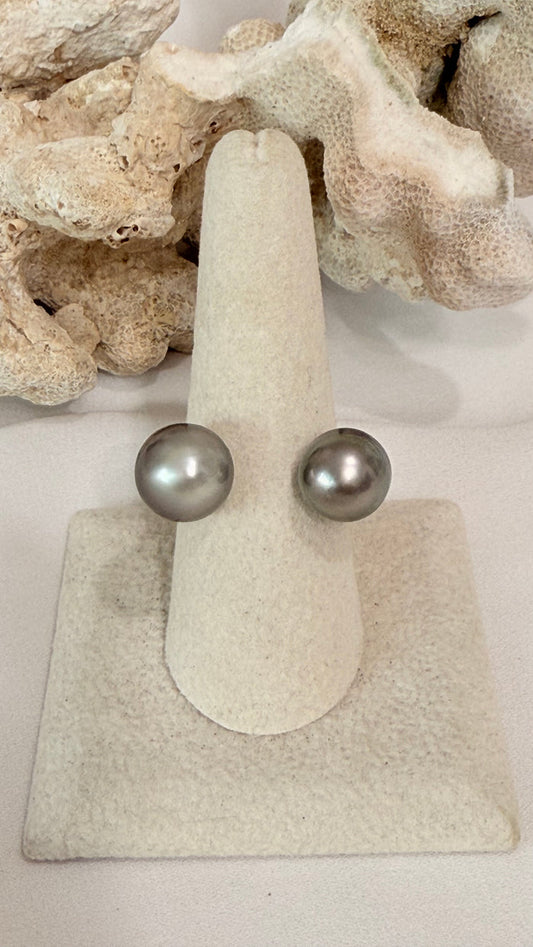 Silver Tahitian Pearl Cuff ring size 8-10
