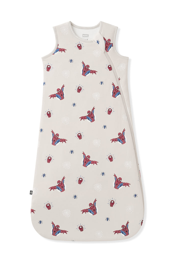 Oat Sleep Bag with Spider-Man 1.0 print on a white background