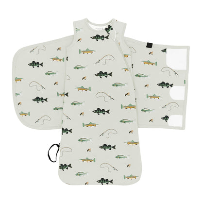 Sleep Bag Swaddler with adjustable velcro in Fishing