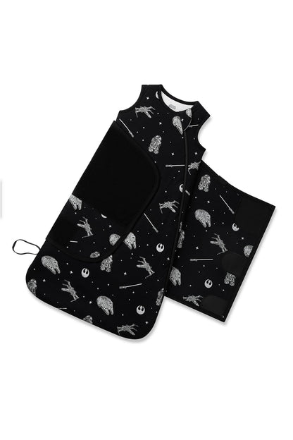 Adjustable velcro swaddle shown on an unswaddled Sleep Bag Swaddler in STAR WARS™ 1.0