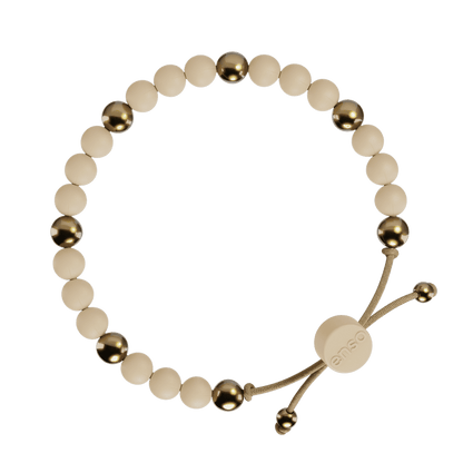 6mm Beaded Bracelet - Champagne & Gold