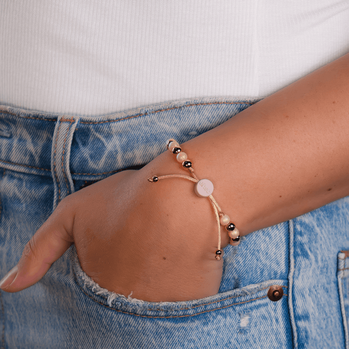 6mm Beaded Bracelet - Golden Duo