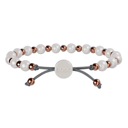 6mm Beaded Bracelet - Pearl & Rose Gold