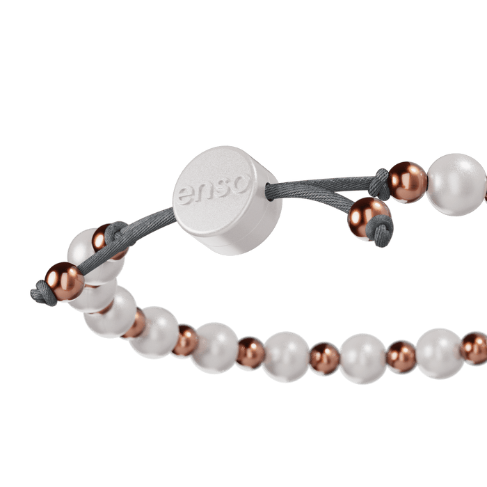 6mm Beaded Bracelet - Pearl & Rose Gold