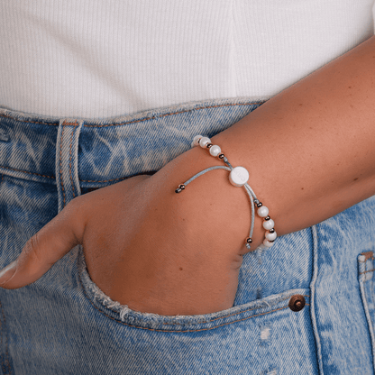 6mm Beaded Bracelet - Pearl & Rose Gold