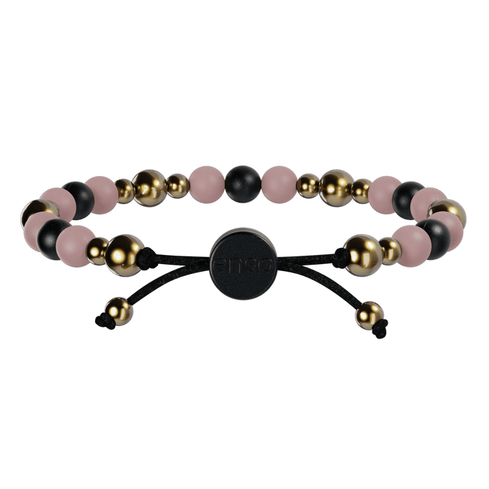 6mm Beaded Bracelet - Pink, Black, & Gold