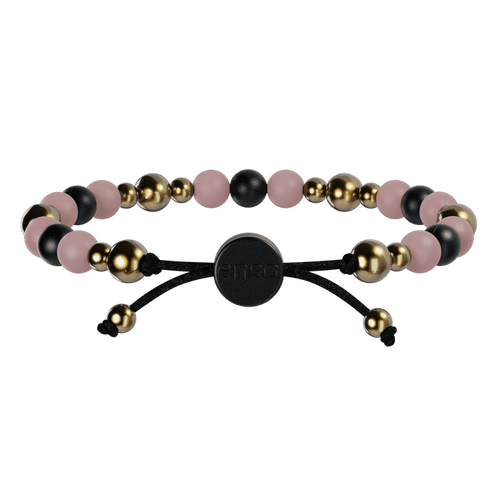 6mm Beaded Bracelet - Pink, Black, & Gold