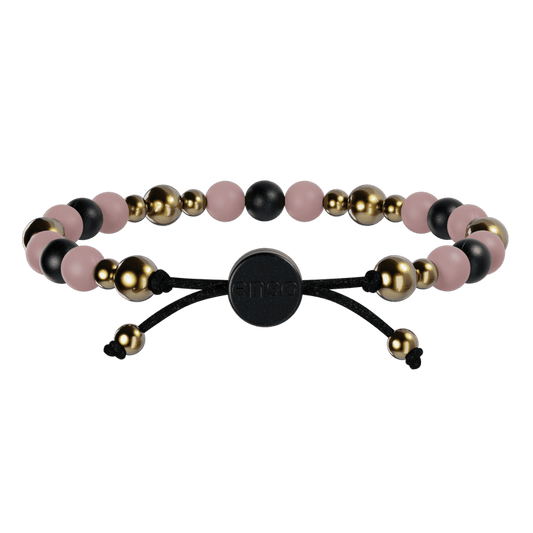 6mm Beaded Bracelet - Pink, Black, & Gold