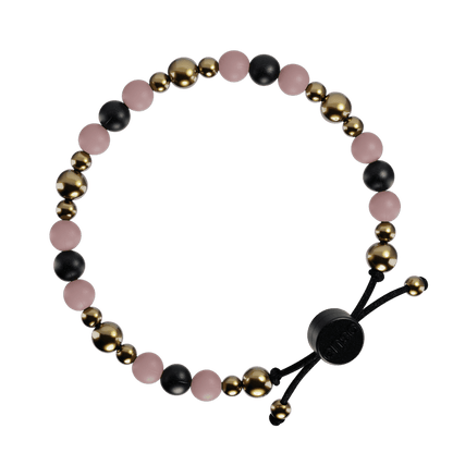 6mm Beaded Bracelet - Pink, Black, & Gold