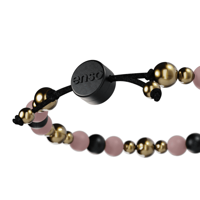6mm Beaded Bracelet - Pink, Black, & Gold