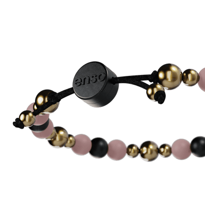 6mm Beaded Bracelet - Pink, Black, & Gold
