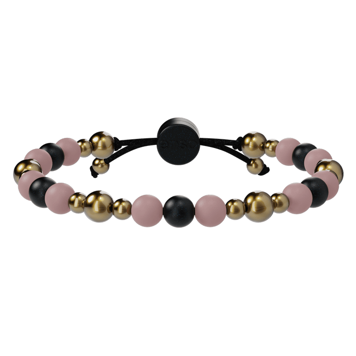 6mm Beaded Bracelet - Pink, Black, & Gold