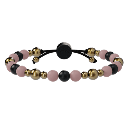 6mm Beaded Bracelet - Pink, Black, & Gold
