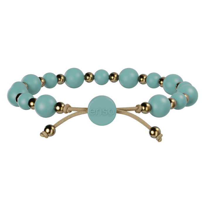 6mm Beaded Bracelet - Turquoise & Gold