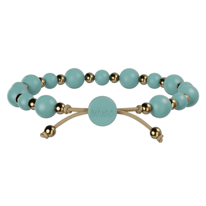 6mm Beaded Bracelet - Turquoise & Gold