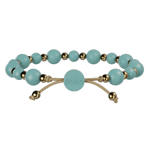 6mm Beaded Bracelet - Turquoise & Gold