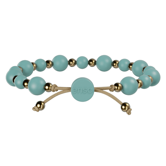 6mm Beaded Bracelet - Turquoise & Gold