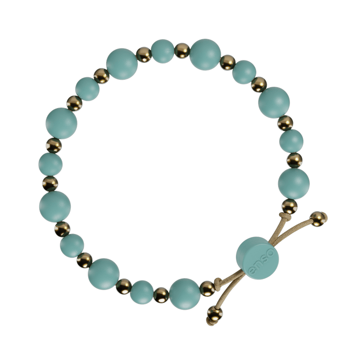 6mm Beaded Bracelet - Turquoise & Gold