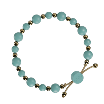 6mm Beaded Bracelet - Turquoise & Gold