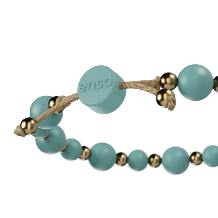 6mm Beaded Bracelet - Turquoise & Gold