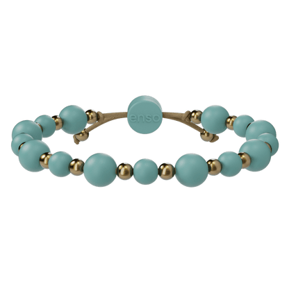6mm Beaded Bracelet - Turquoise & Gold