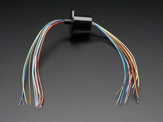 Slip Ring with Flange - 22mm diameter, 12 wires, max 240V @ 2A by The Pi Hut - The Pi Hut