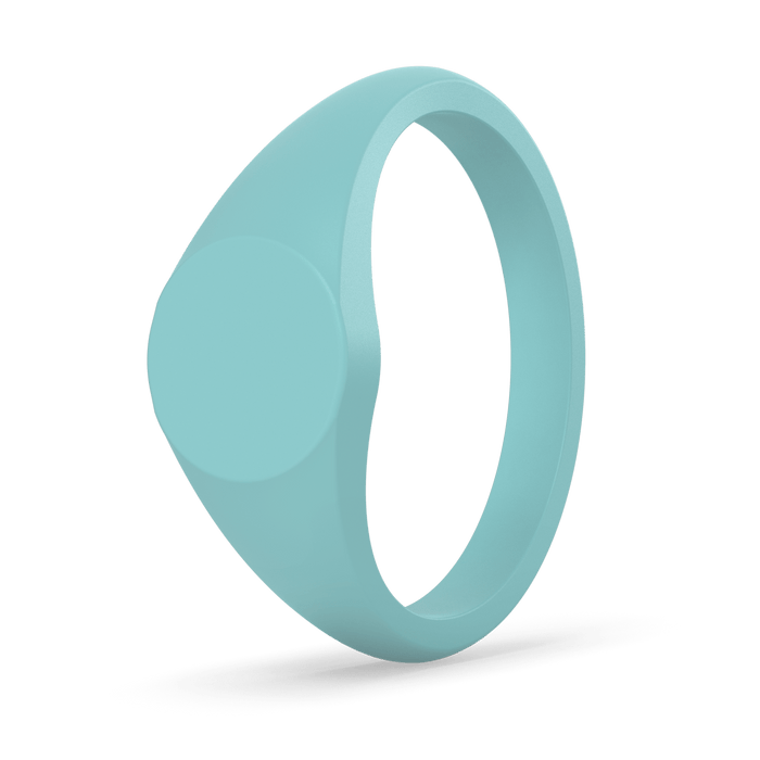 Small Signet Silicone Ring - Cyan