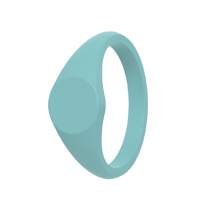 Small Signet Silicone Ring - Cyan