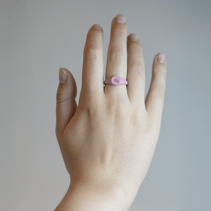 Small Signet Silicone Ring - Peony