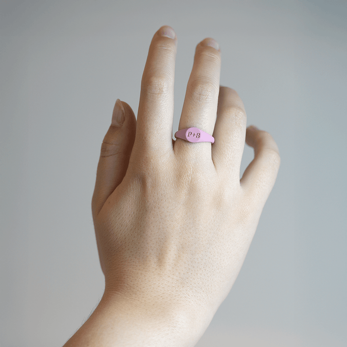 Small Signet Silicone Ring - Peony