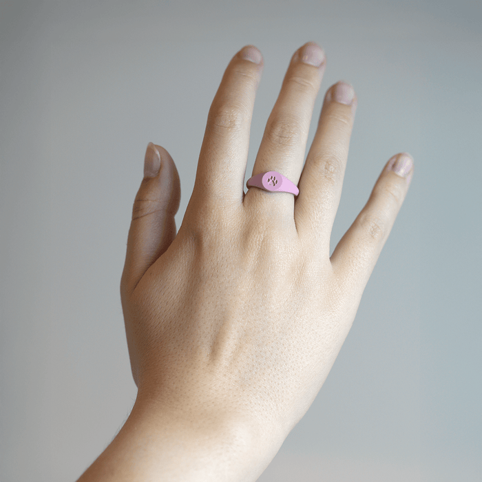 Small Signet Silicone Ring - Peony