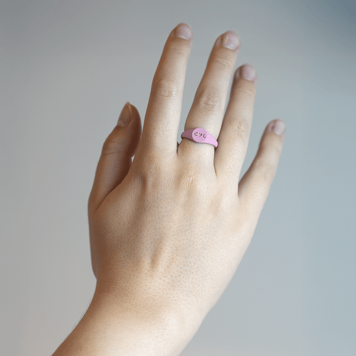 Small Signet Silicone Ring - Peony