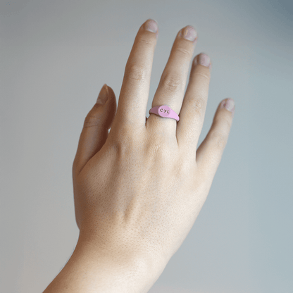 Small Signet Silicone Ring - Peony