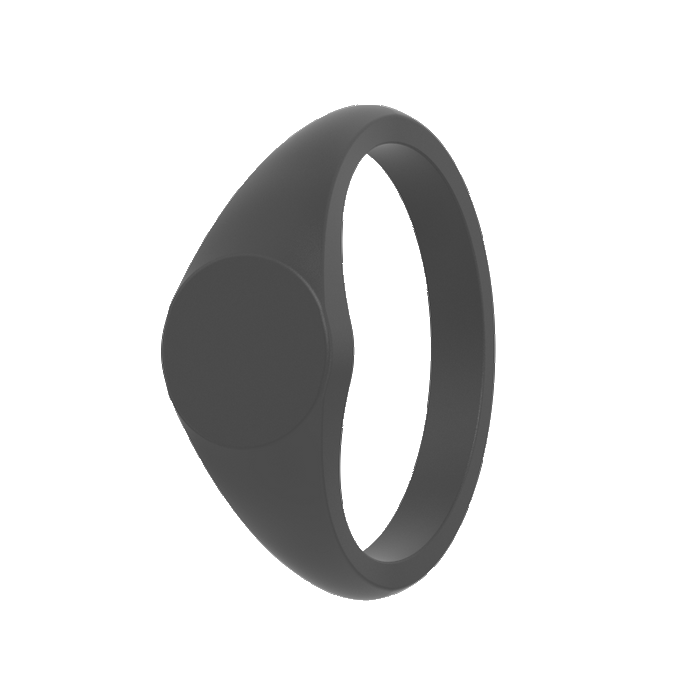 Small Signet Silicone Ring - Slate