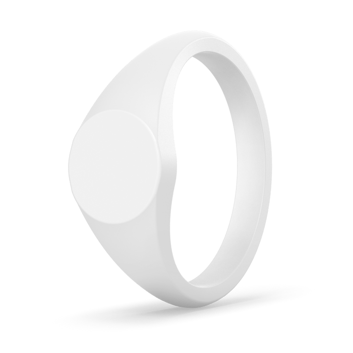 Small Signet Silicone Ring - White