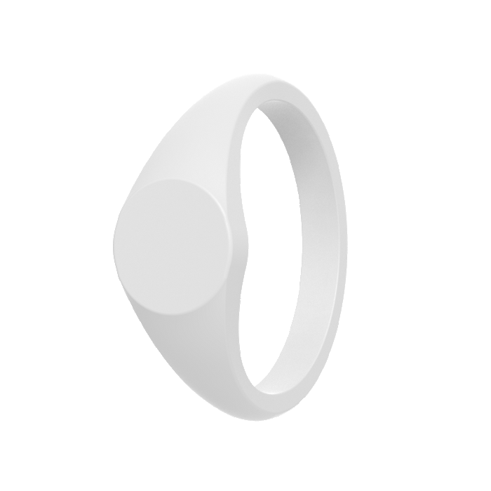 Small Signet Silicone Ring - White
