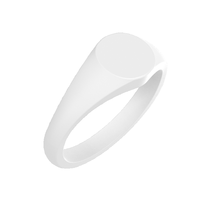 Small Signet Silicone Ring - White