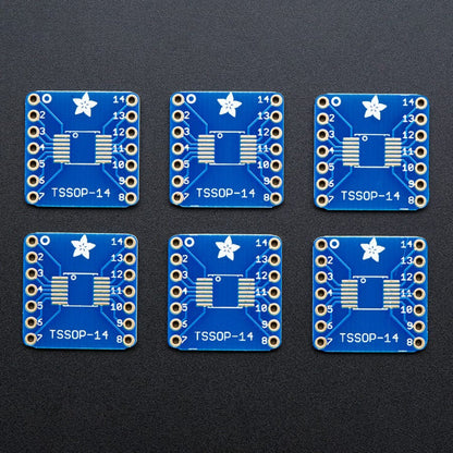 SMT Breakout PCB for SOIC-14 or TSSOP-14 - 6 Pack by Adafruit - The Pi Hut