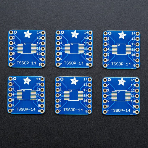SMT Breakout PCB for SOIC-14 or TSSOP-14 - 6 Pack by Adafruit - The Pi Hut