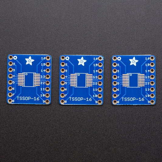 SMT Breakout PCB for SOIC-16 or TSSOP-16 - 3 Pack! by Adafruit - The Pi Hut
