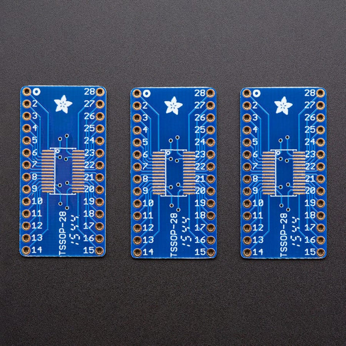 SMT Breakout PCB for SOIC-28 or TSSOP-28 - 3 Pack! by Adafruit - The Pi Hut