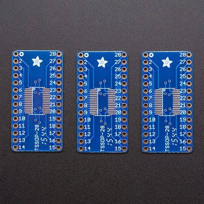 SMT Breakout PCB for SOIC-28 or TSSOP-28 - 3 Pack! by Adafruit - The Pi Hut
