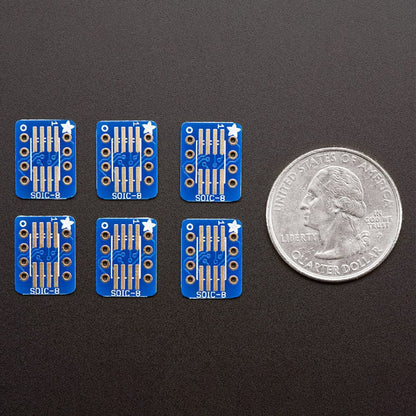 SMT Breakout PCB for SOIC-8, MSOP-8 or TSSOP-8 - 6 Pack by Adafruit - The Pi Hut