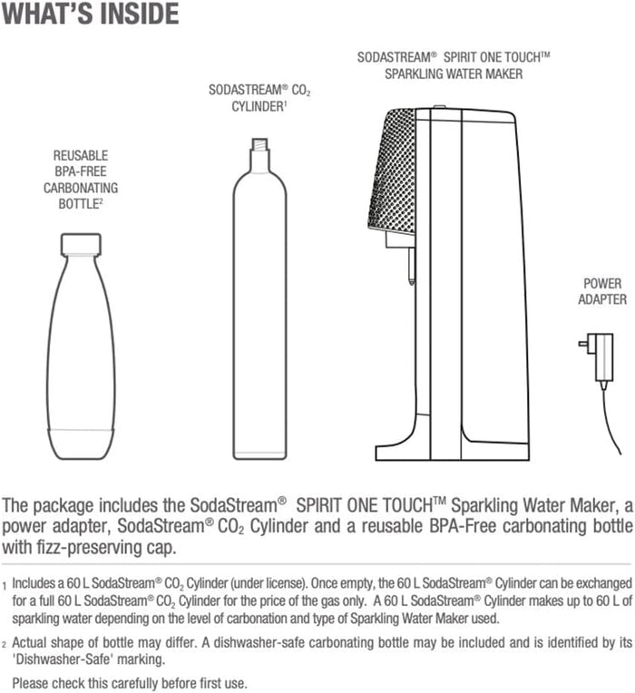 Sodastream Spirit One Touch White Sparkling Water Maker 3.5kg